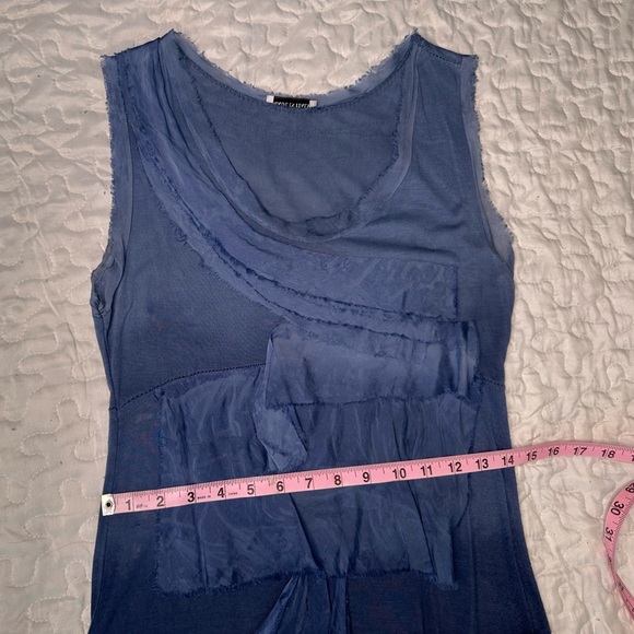 Italian Silk Blend Boho Dress Y2K Layered Asymmetrical Sleeveless Artsy Size S - Picture 10 of 12